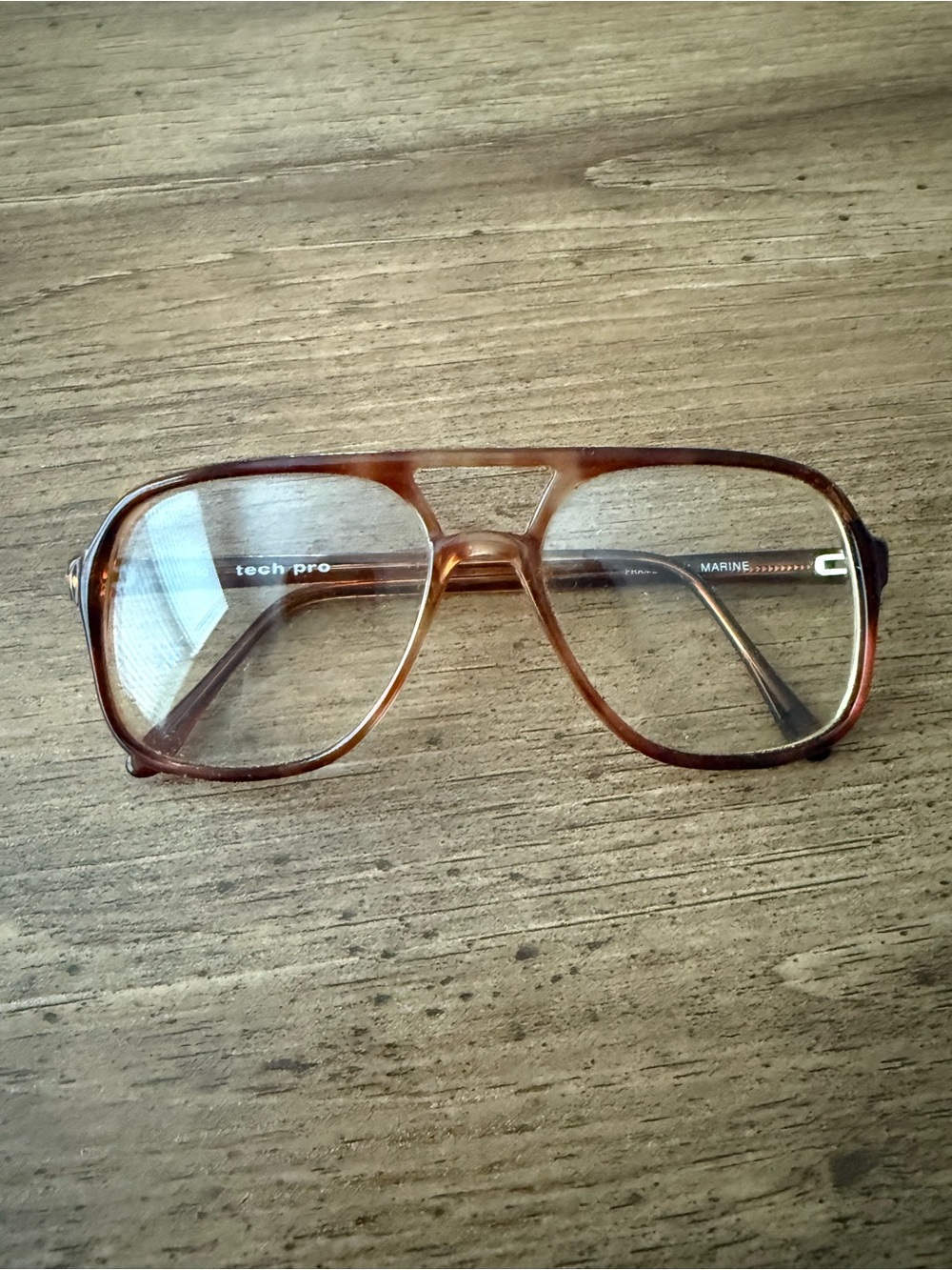 Vintage Tech Pro Aviator Brown Tortoise Full Rim Eyeglasses FRAMES ONLY 140 80s